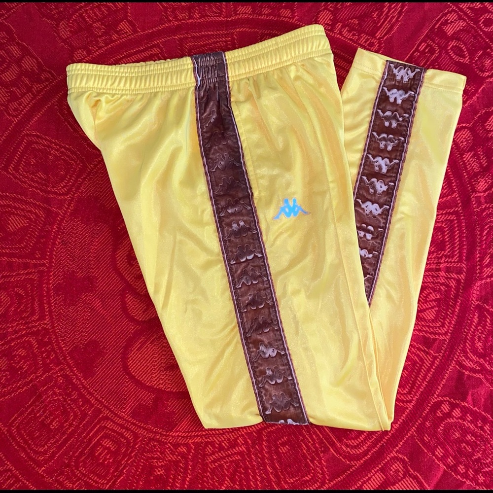 Kappa velvet side strap track pants